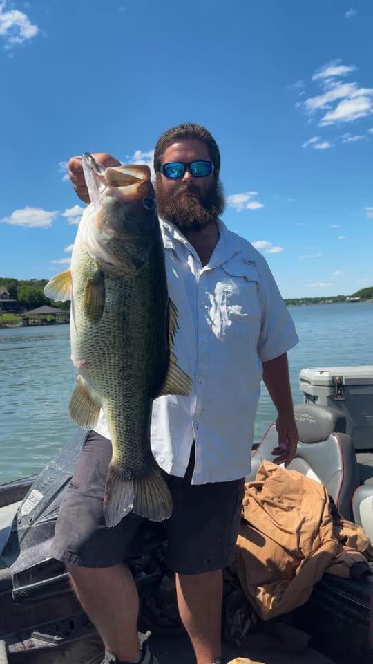 Carson Tubbs with a big largemouth bass